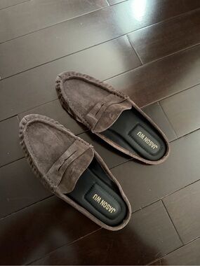 JASON WU Women Slip Mule Loafers Brown Suede 9.5